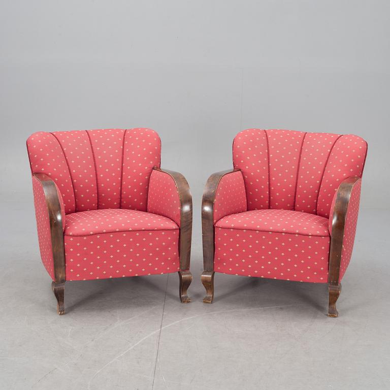 FÅTÖLJER, ett par, 1930-tal.