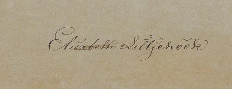 OKÄNDA KONSTNÄRER, teckningar, 4 st, sign Dahlman resp Elisabeth Lilljehöök, 1800-tal.