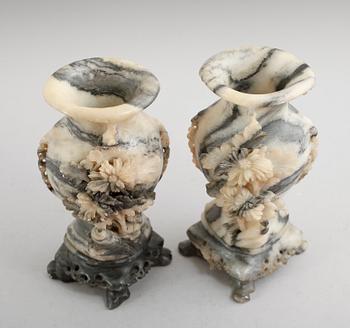 VASER, 1 par, soapstone, Kina, 1800-/1900-tal.