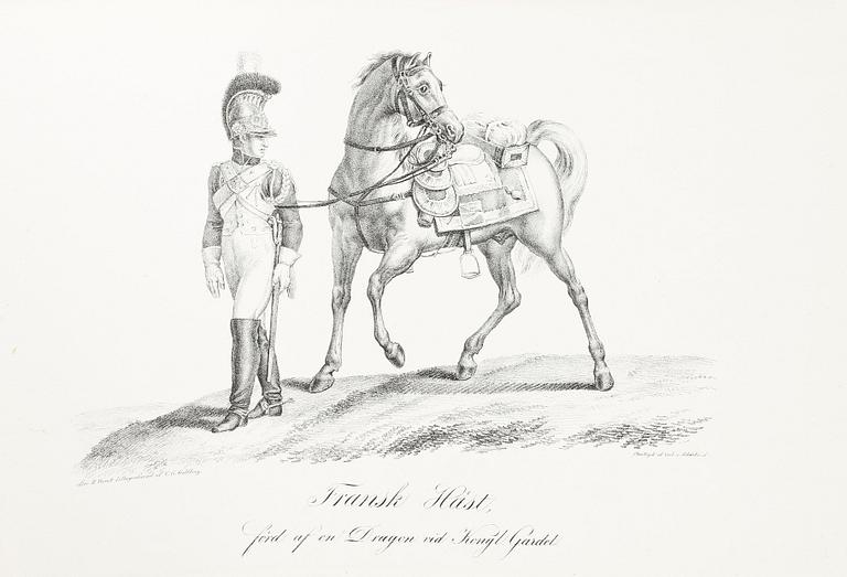 HORACE OCH CARLE VERNET, efter, 24st, litografi, inbundna, "Vernet. Hästar", Stockholm, 1800-tal.