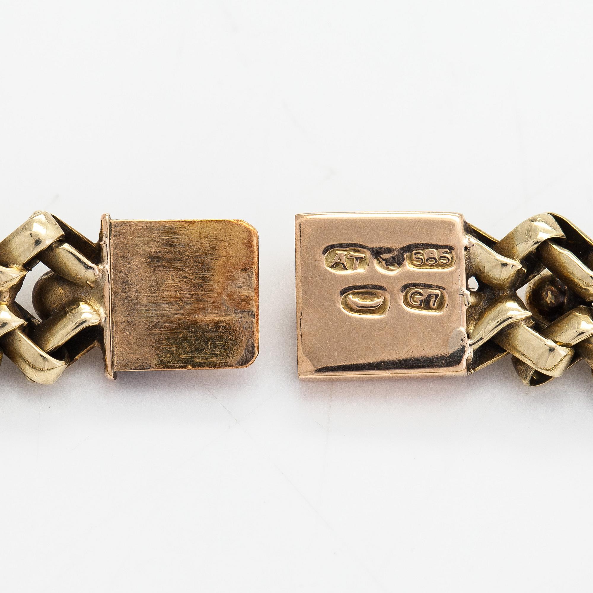 A 14K gold bracelet. Finnish import marks.
