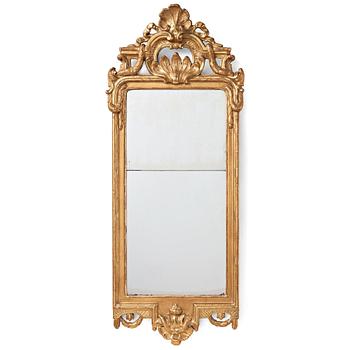 A Transition Rococo/Gustavian 18th century mirror by Johan Åkerblad (master in Stockholm 1758-1799).