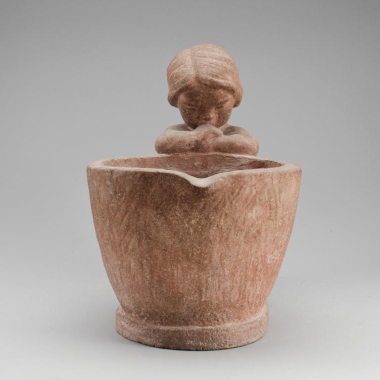 DAVID WRETLING, terracotta, ytterfoder, monogramsignerad.