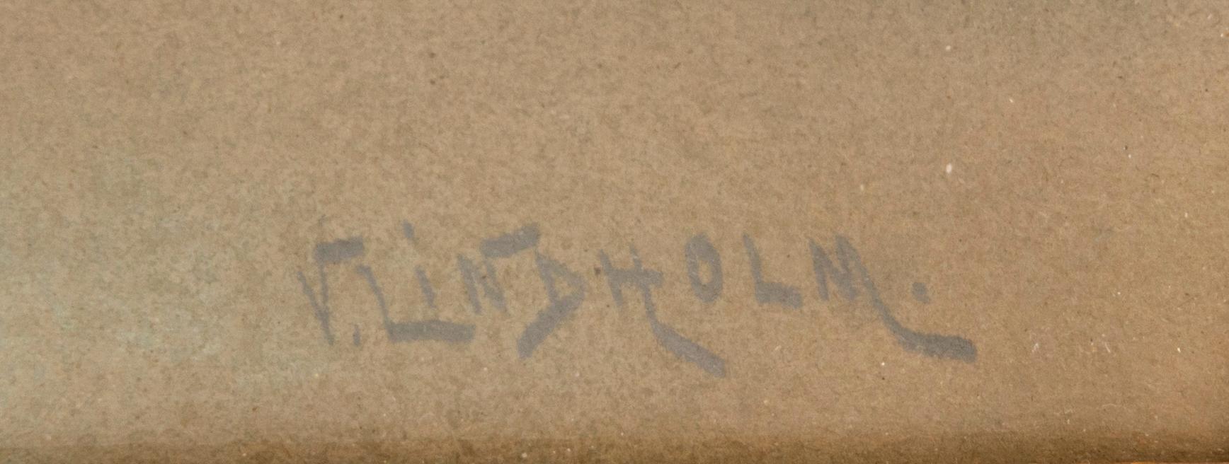 Valter Lindholm, pastell signerad.