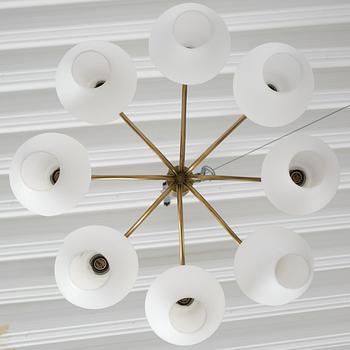 Harald Notini, eller Uno Westerberg, taklampa, Arvid Böhlmarks Lampfabrik, Stockholm, 1950-tal.