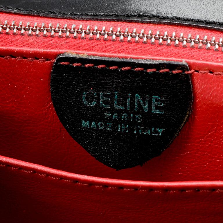 CÉLINE, a black leather evening bag, from the 1950/60s.