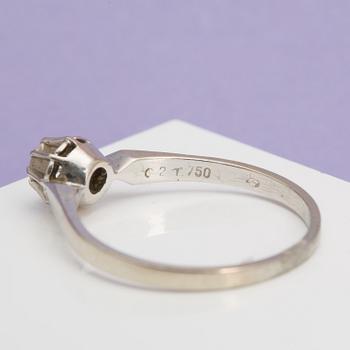 A ca 0.20 ct brilliant-cut diamond ring.