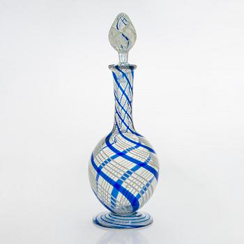 A ca 1860s filigree glass decanter from Nuutajärvi Finland.