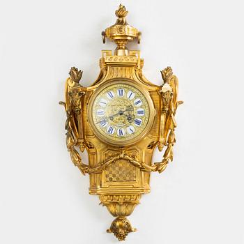 A Louis XVI style wall clock, Raingo Freres, France, late 19th century.
