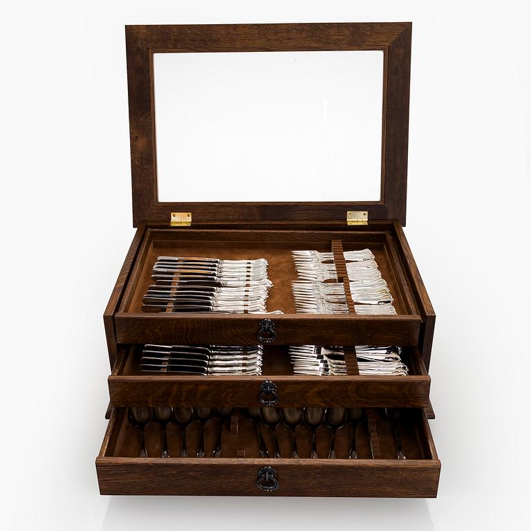 An 86-piece set of 'Chippendale' silver cutlery, Kultakeskus Hämeenlinna.