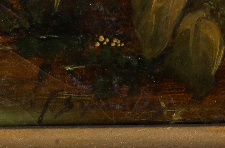 OKÄND KONSTNÄR, olja på duk, otydligt signerad, 1800-tal.