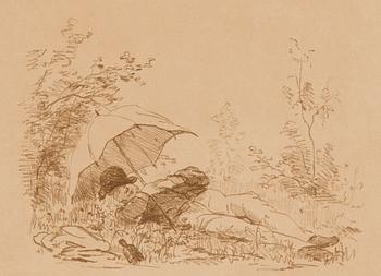 Fredrik Ahlstedt, Lepäävä mies.