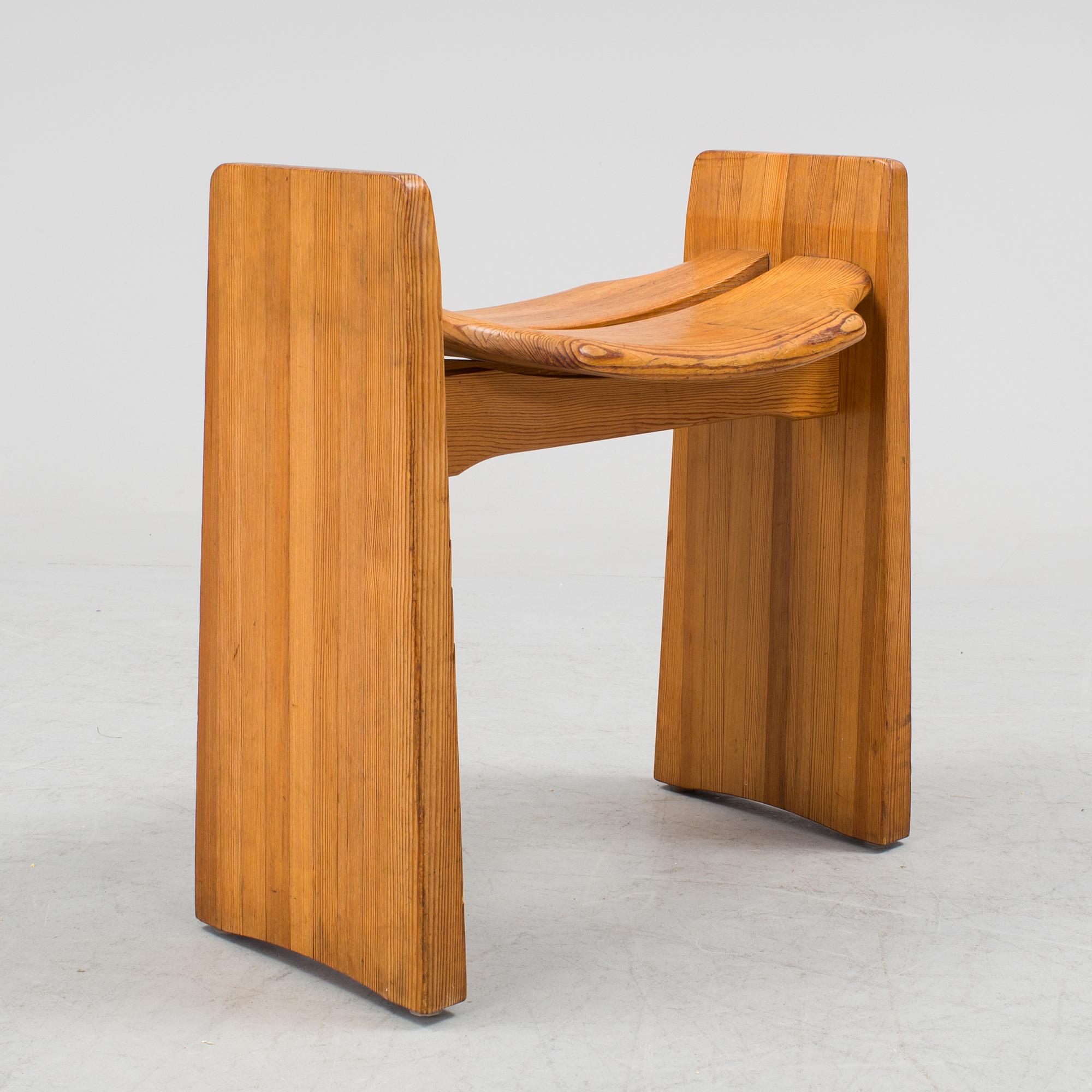 GILBERT MARKLUND, a pine stool from Furusnickarn AB, designed in 1969.