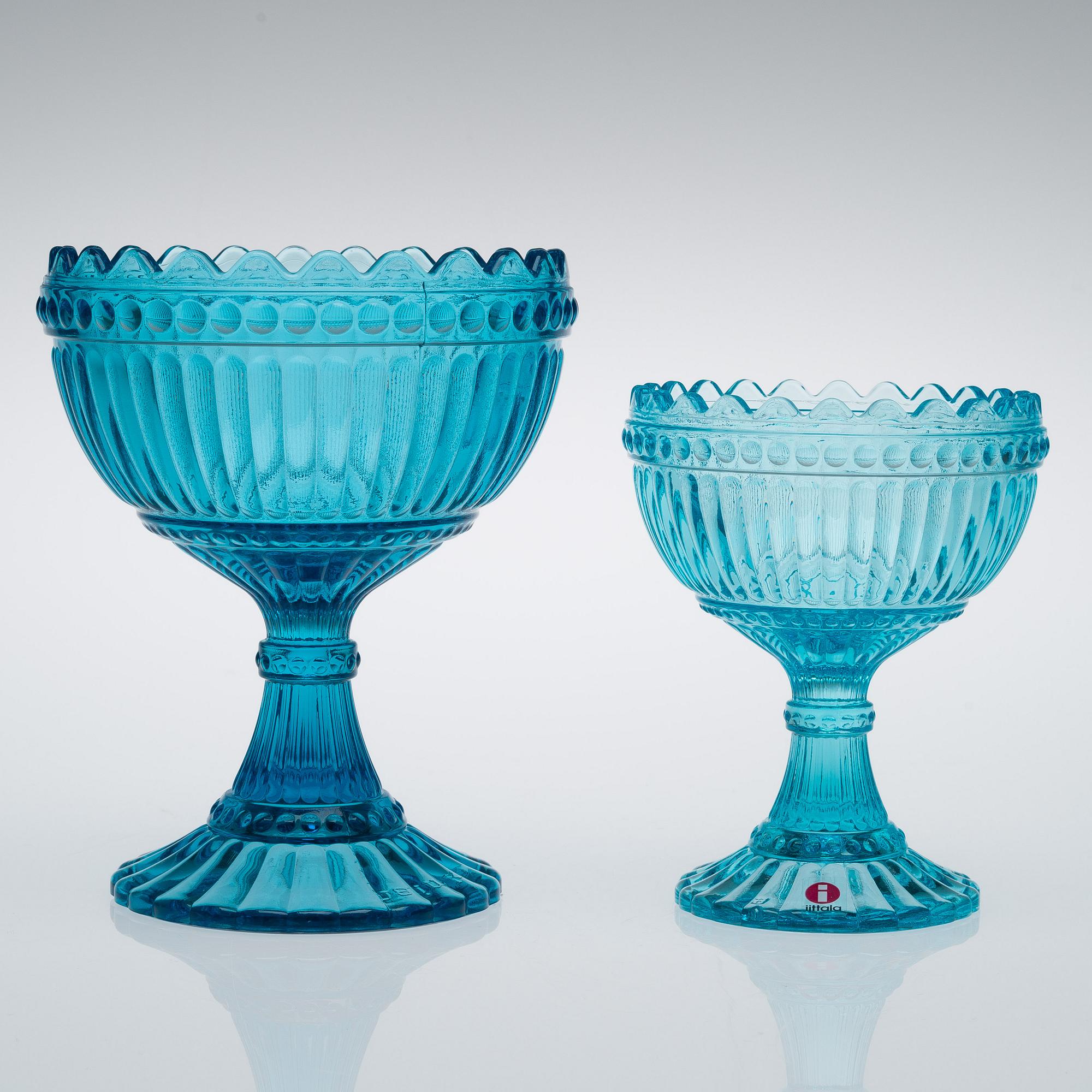 SKÅLAR, 7 st, glas, "Mariskooli" Marimekko, Iittala.