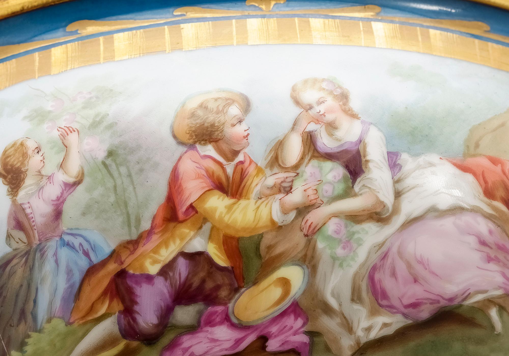 SKÅL, porslin samt gulmetall, Sèvres, 1900-talets början.