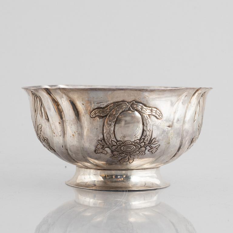 Skål, silver, oidentifierad stämpel, möjligen Danmark, rokoko, 1700-tal.