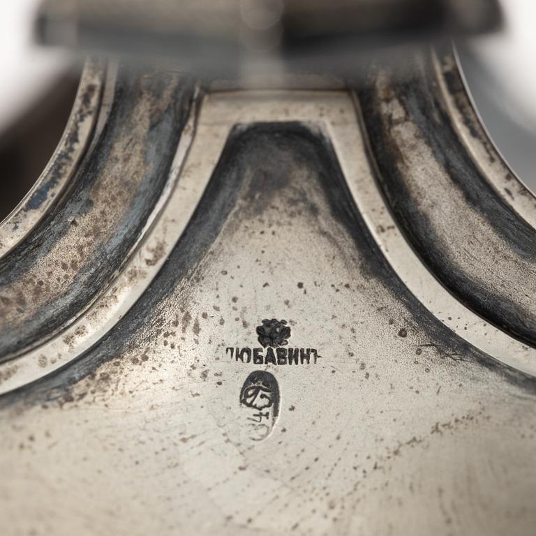 Alexander Benediktowitsch Ljubawin, kåsa / kovsh, silver, St Petersburg, Ryssland 1896-1908.