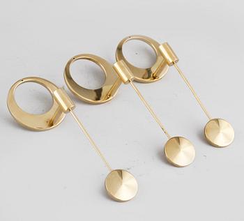 VÄGGLJUSSTAKAR, 3 st, mässing, Arthur Pe, Kolbäck, 1900-talets andra hälft.