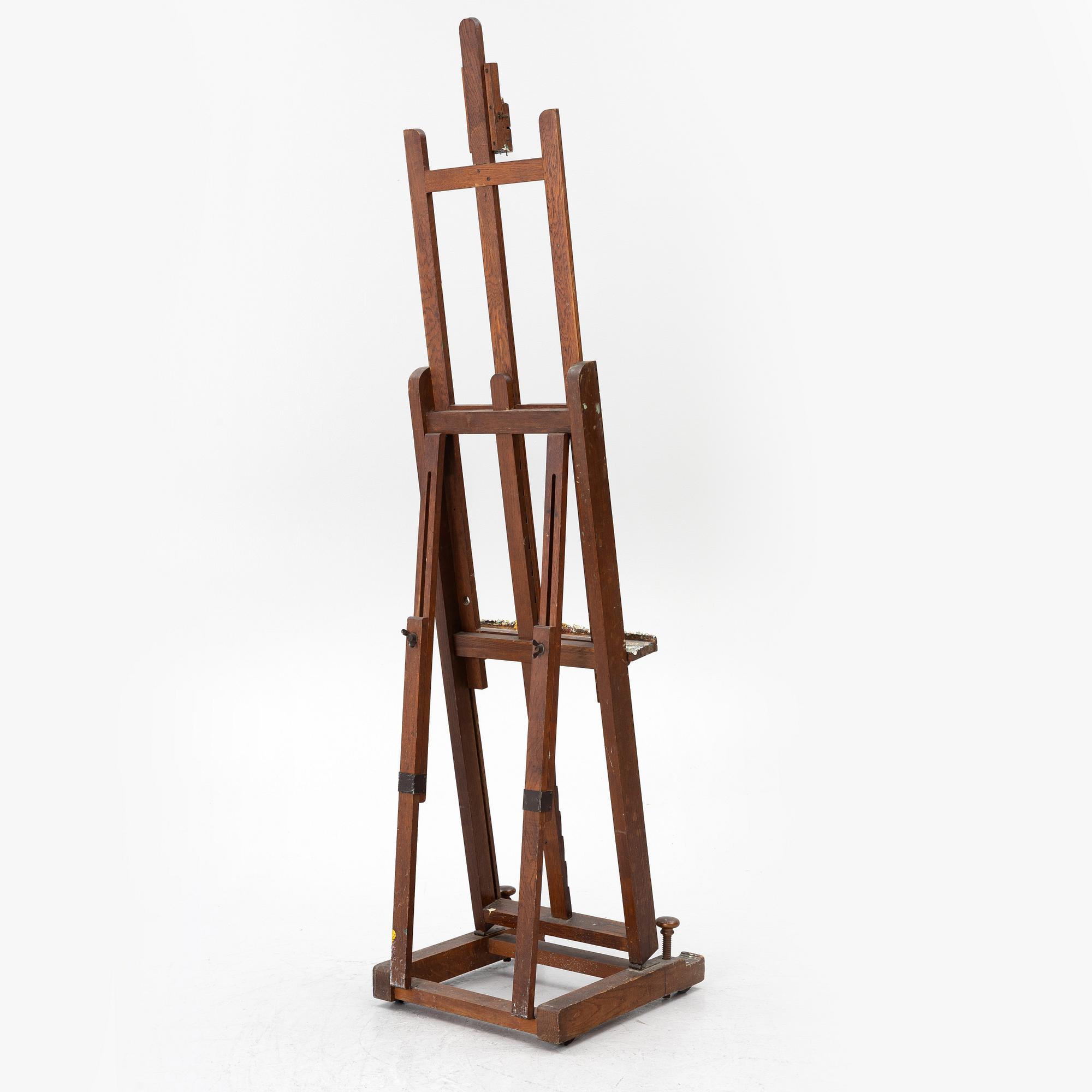 A studio easel, Wilhelm Becker AB, Stockholm, circa 1900.