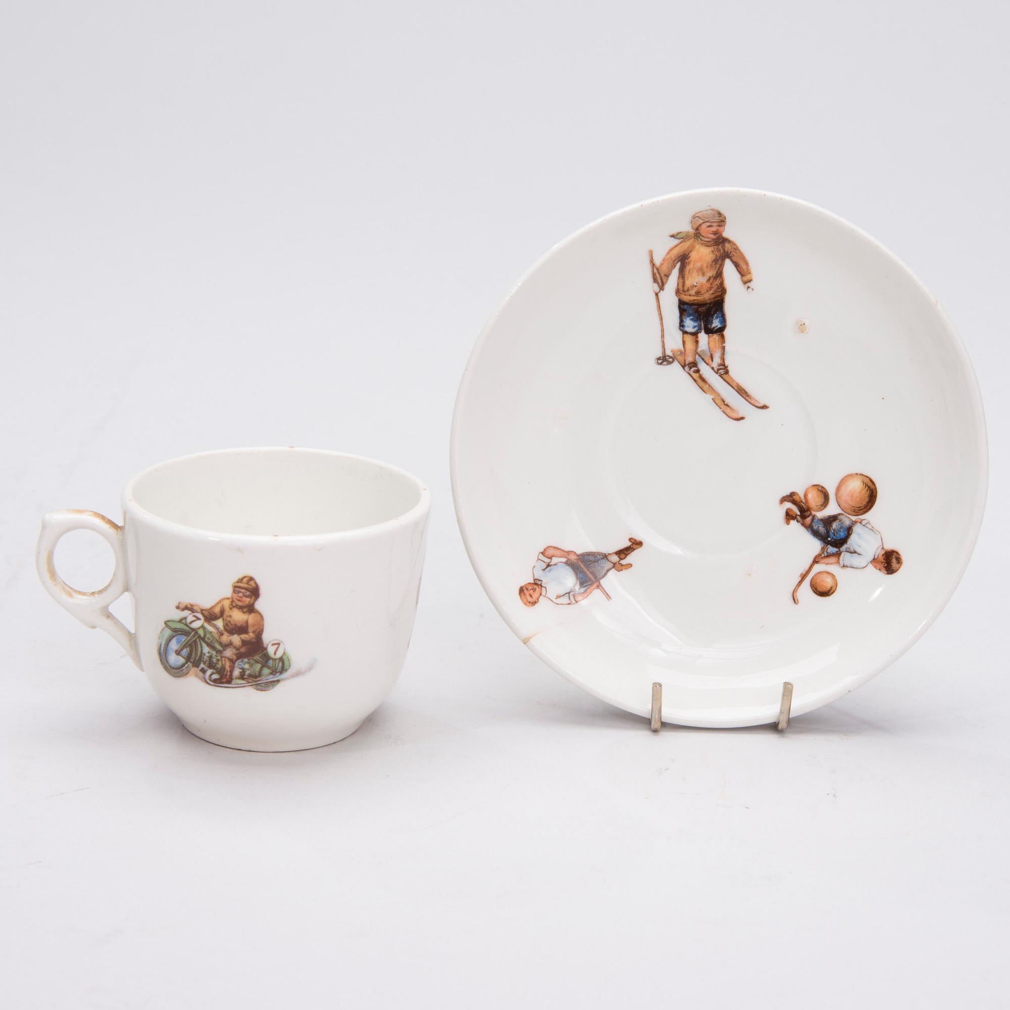 BARNSERVIS, 7 delar, porslin, Arabia, 1920-30-tal.