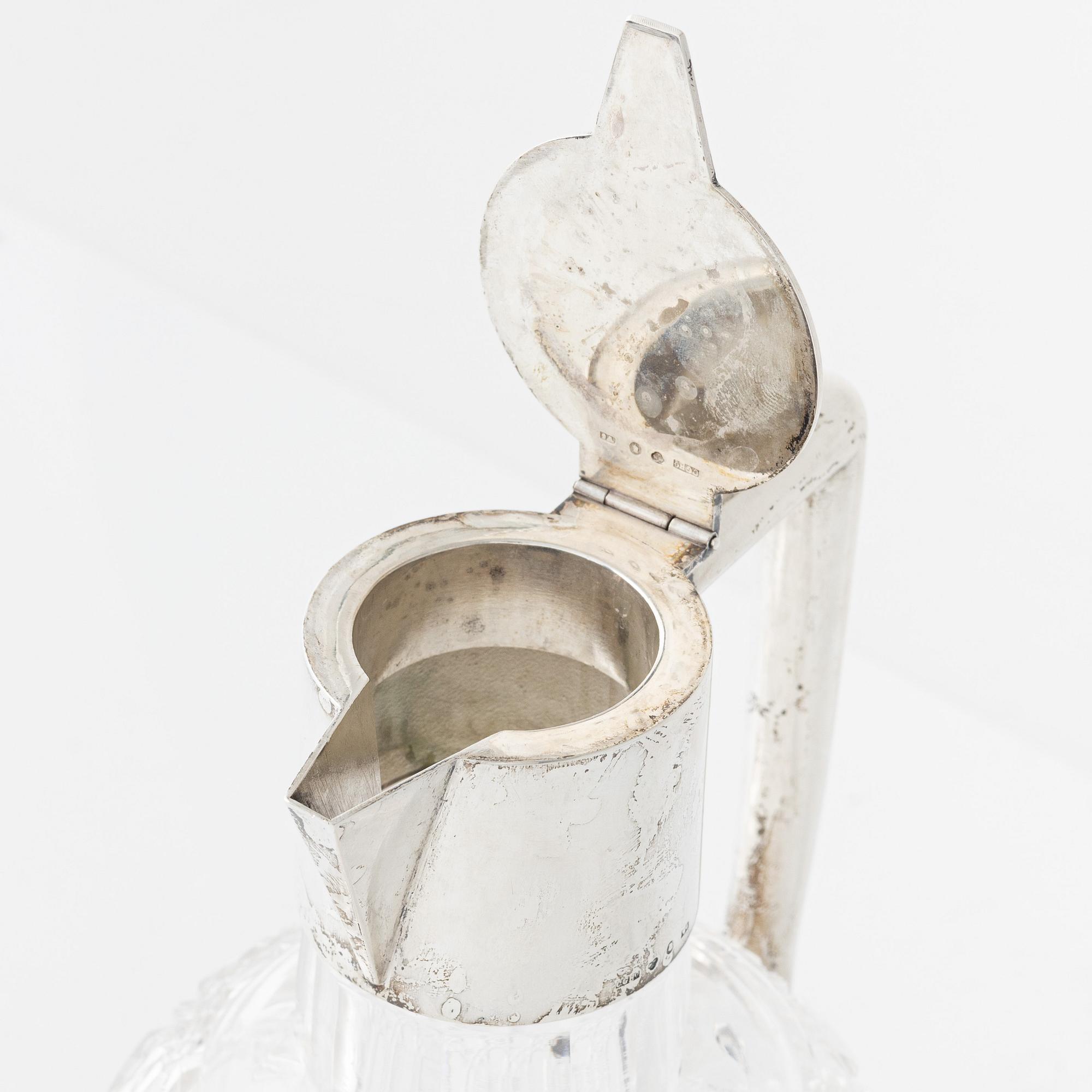 CG Hallberg, vinkanna, silver och glas, Stockholm 1899.