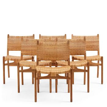 Hans J. Wegner, a set of six "CH31" chairs, Carl Hansen & Son, Denmark.