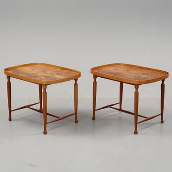 Josef Frank, a pair of mahogany side tables, Svenskt Tenn, model 974, post 1985.