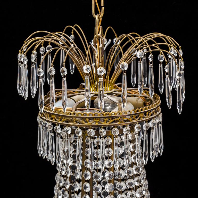 A gustavian style chandeier from the second half of the 20th century.