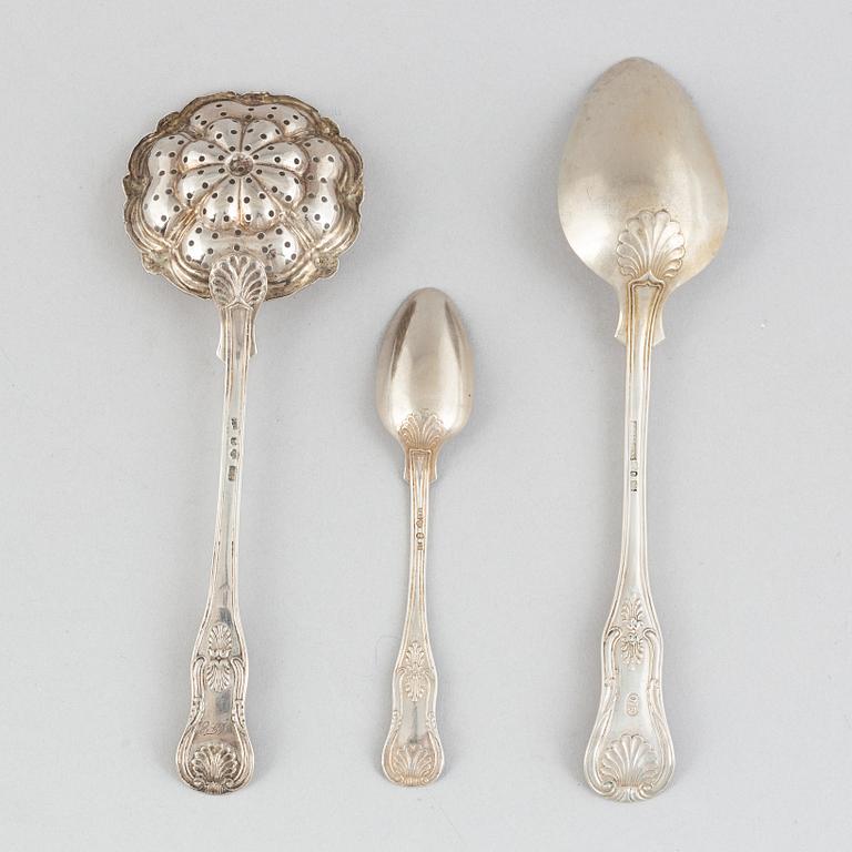 Cutlery service parts, 15 pcs, silver, including JA Selling, Härnösand, 1867.