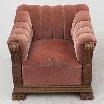 Sofa and armchair, formerly belonging to Ivar Kreuger, 1920s.