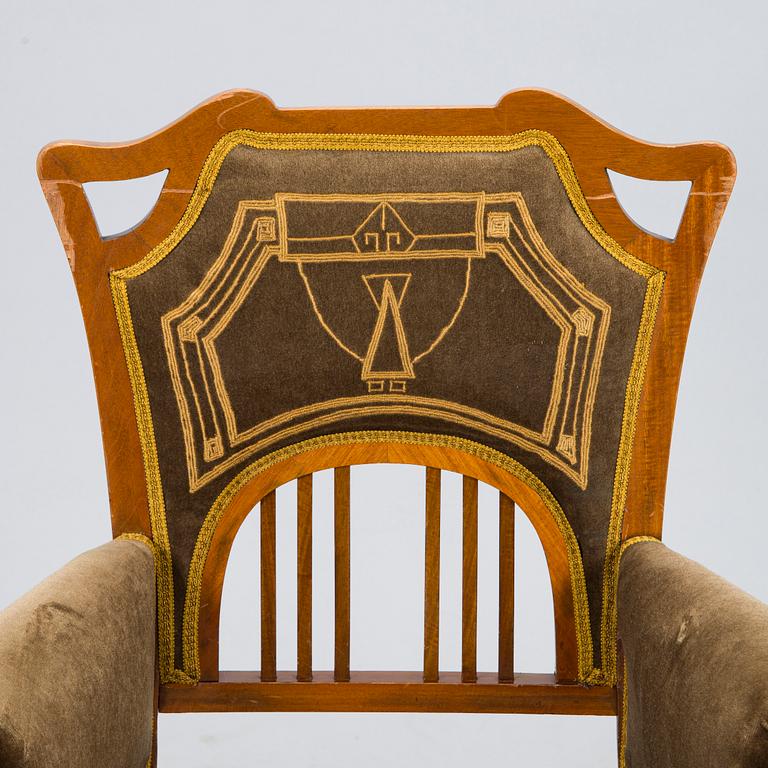 Salongsmöblemang, 8 delar, Art Nouveau, Belgien/Holland, 1900-talets början.