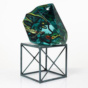 Ulrica Hydman-Vallien, a unique glass sculpture, Kosta Boda, Sweden, signed.