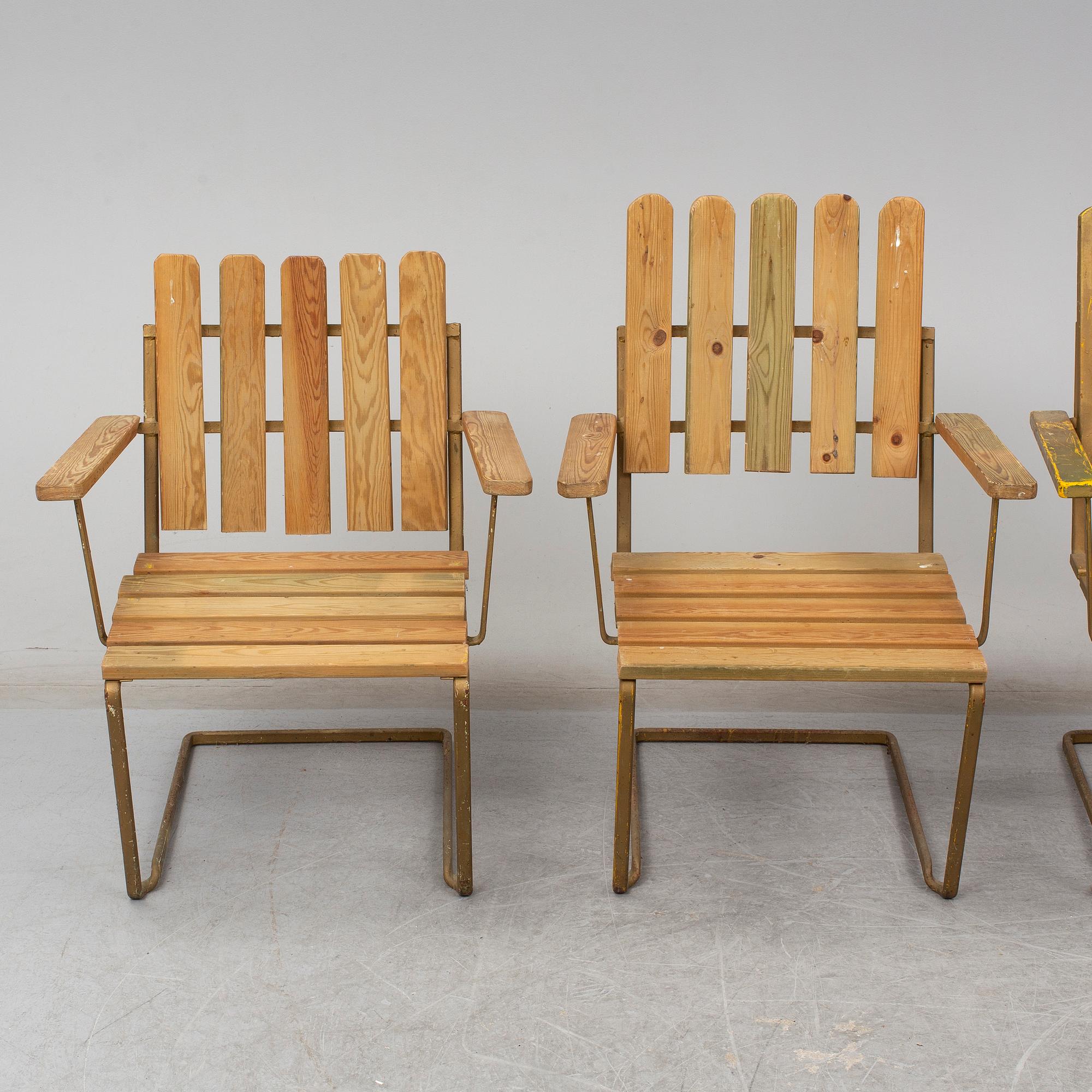 a set of 4 'A2' garden chairs by Grythyttan.