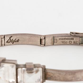 STIGBERT, Armband silver och bergkristall.