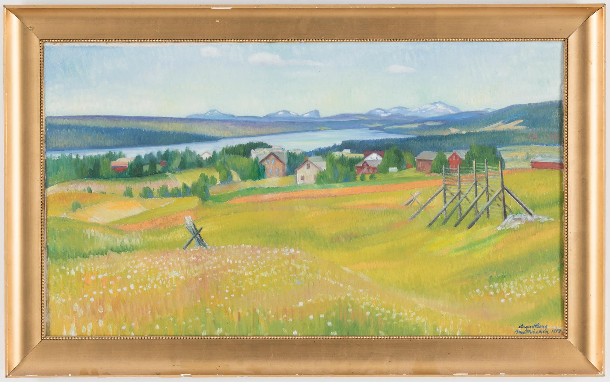 AUGUST BERG, olja på duk. Signerad och daterad 1917.