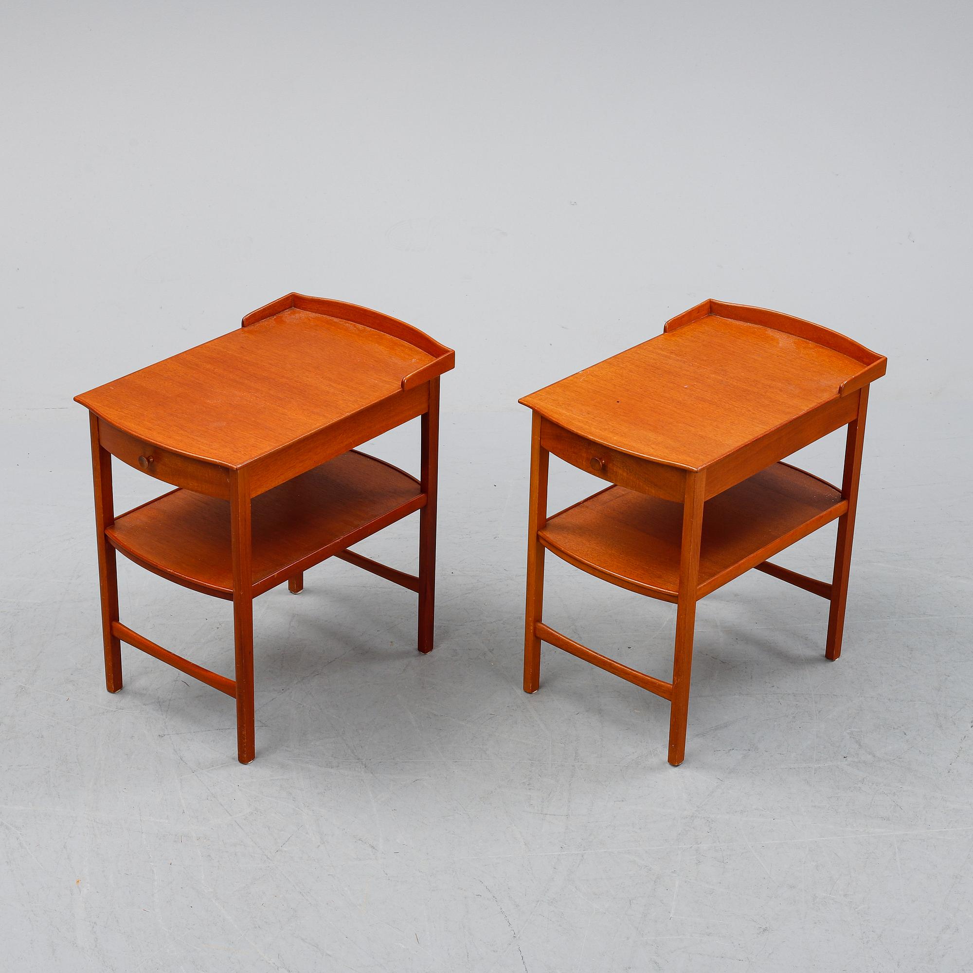 Carl Malmsten, a pair of 'Birgitta' bedside tables.