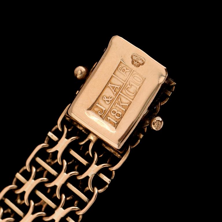 ARMBAND, 18K guld, x-länk. Vikt ca 15 g.