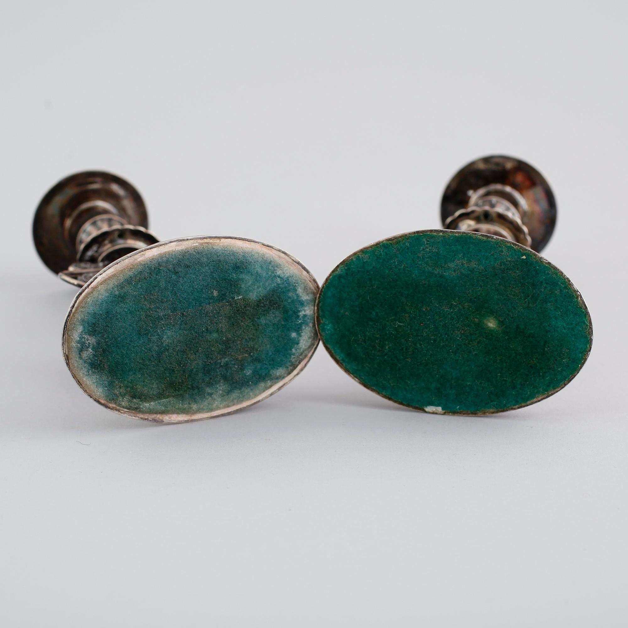 LJUSSTAKAR, 1 par, silver, 1800-tal.