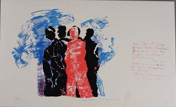 INGER SITTER och GUNNAR LARSSON, färglitografi, sign och numr 3/300.