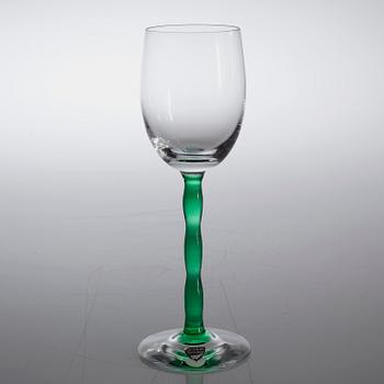 Seven late 20th century "Nobel" white wine glasses by Gunnar Cyrén for Orrefors.