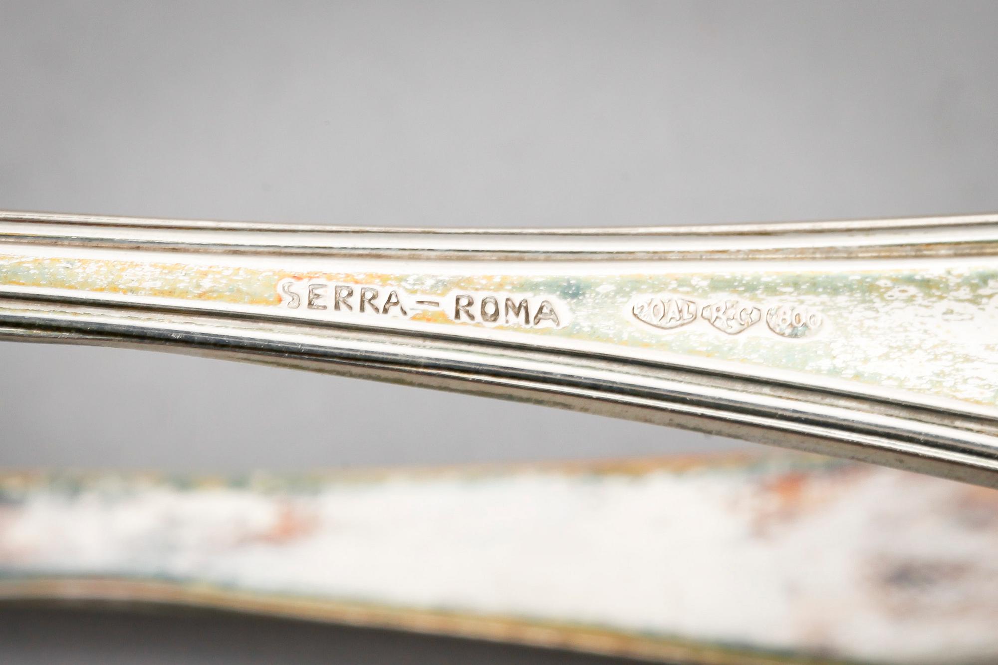 SPARRISTÄNGER, 6 st, låghaltigt silver. Italien, 1900-tal. Tot vikt 346 g.