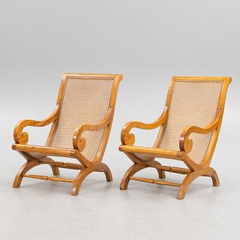 Fåtöljer, ett par, kolonialstil, 1900-tal.