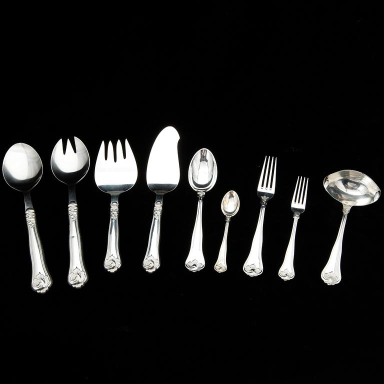 BESTICKPARTI, ca 95 delar, silver, mest Sverige och 1900-tal. Tot ca 3000 gram.
