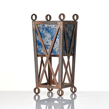 Tage Andersen, a patinated metal flower pot, Denmark, end of 20th century.