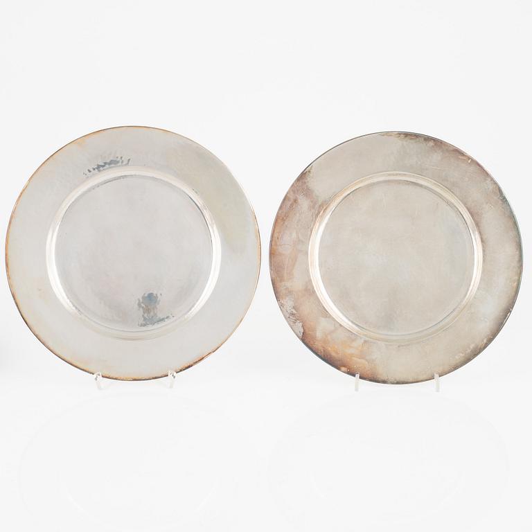 Twelve silver plates, GAB, Stockholm, Sweden, 1928.