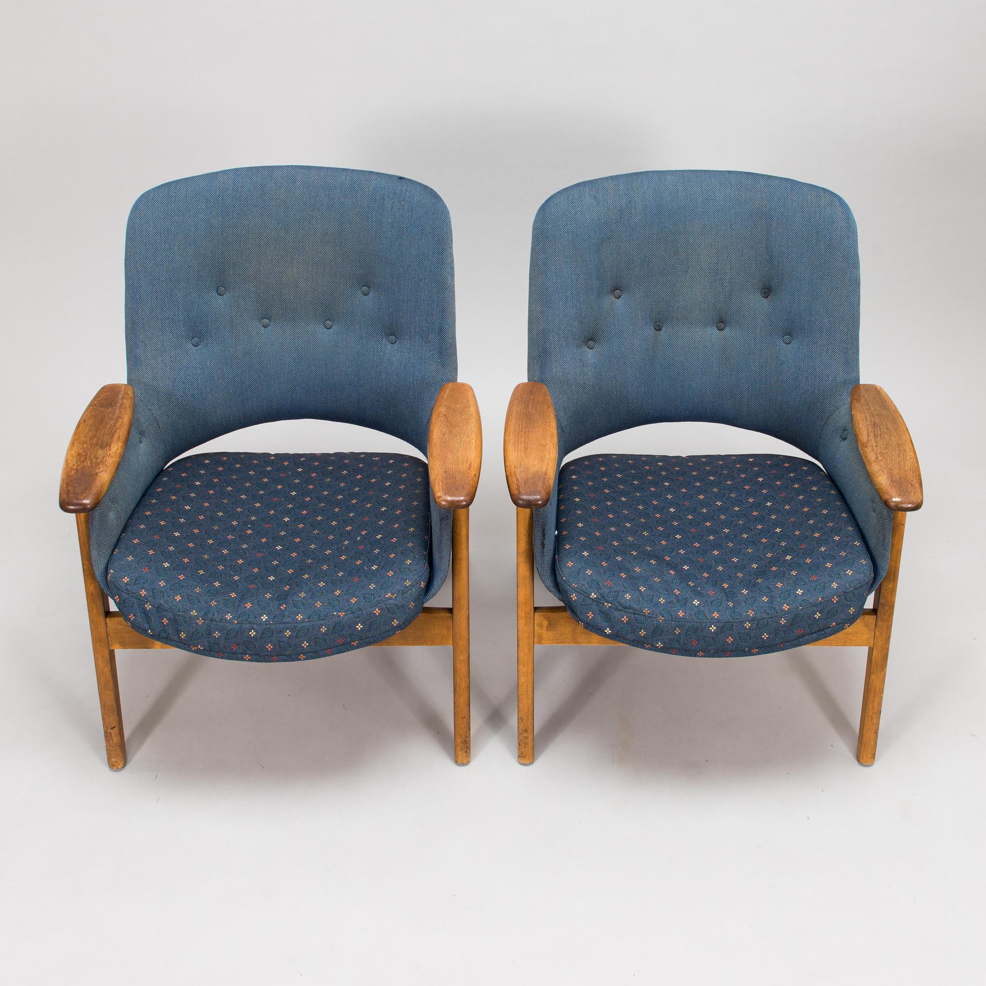 Olof Ottelin, a pair of 1950's "Mister" armchairs for Oy Stockmann Ab, Keravan puusepäntehdas.