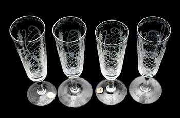 CHAMPAGNEGLAS, 8 st " Pall Mall", Reijmyre, snarlika.