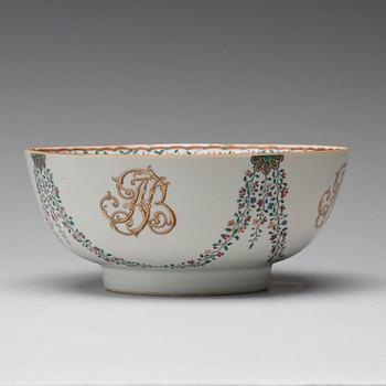 BÅLSKÅL, kompaniporslin. Qingdynastin, Qianlong (1726-95).