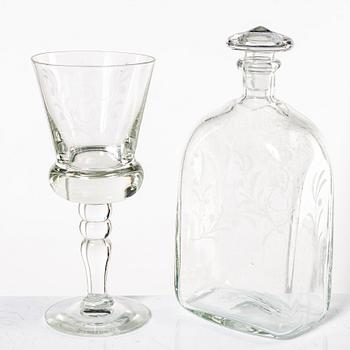 A 42 piece glass service, "Gustav III", Reijmyre, second half of the 20th Century.