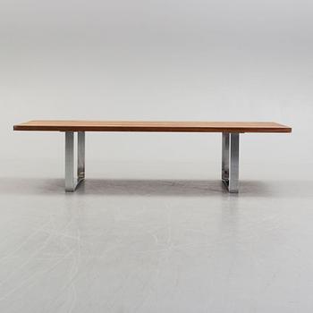 A Hans J Wegner steel and veneered palisander sofa table, Johannes Hansen, Denmark.